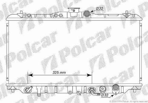 Polcar 3820086K - Радиатор, охлаждане на двигателя vvparts.bg