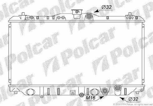 Polcar 3820081K - Радиатор, охлаждане на двигателя vvparts.bg