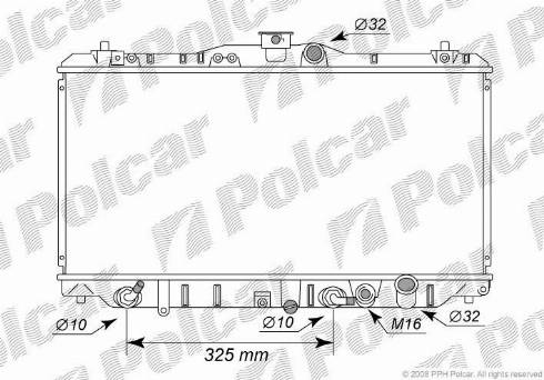 Polcar 3820082K - Радиатор, охлаждане на двигателя vvparts.bg