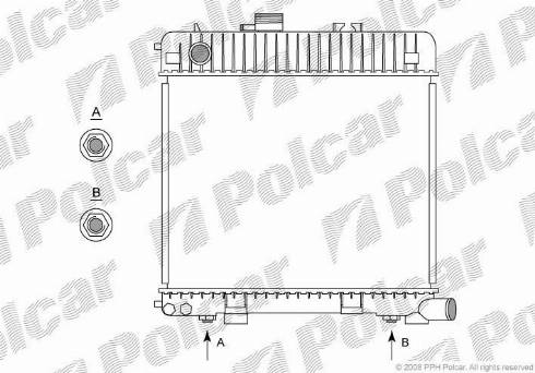 Polcar 200508-2 - Радиатор, охлаждане на двигателя vvparts.bg