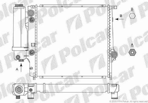 Polcar 200708-5 - Радиатор, охлаждане на двигателя vvparts.bg