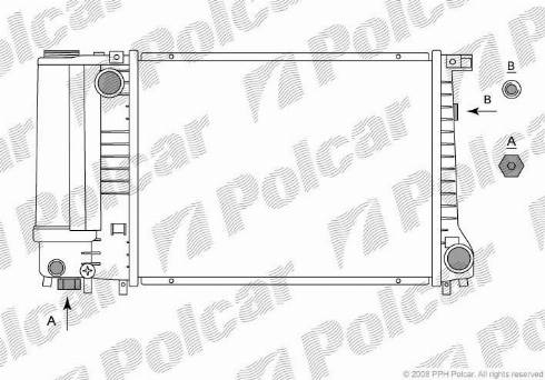 Polcar 200708-1 - Радиатор, охлаждане на двигателя vvparts.bg