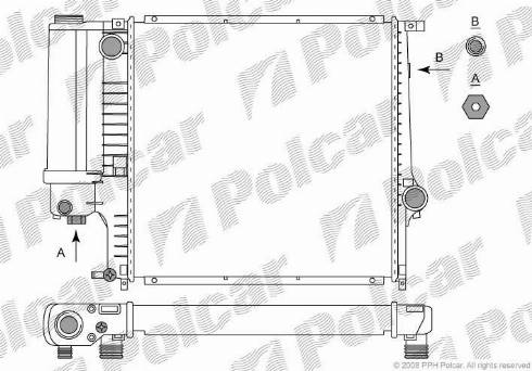 Polcar 2007082X - Радиатор, охлаждане на двигателя vvparts.bg