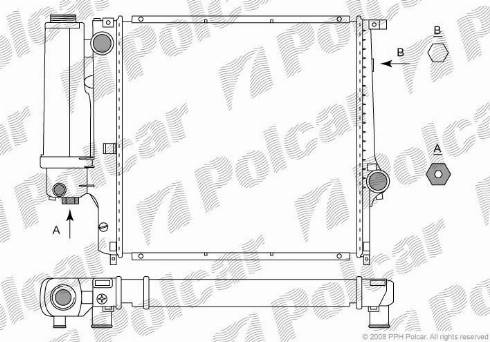 Polcar 200708-2 - Радиатор, охлаждане на двигателя vvparts.bg