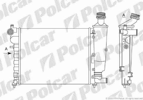 Polcar 2306085X - Радиатор, охлаждане на двигателя vvparts.bg