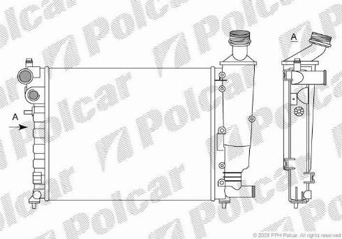 Polcar 2306081X - Радиатор, охлаждане на двигателя vvparts.bg