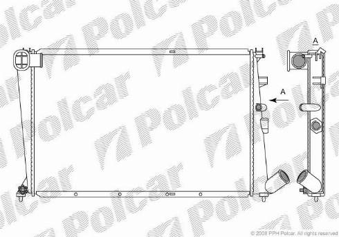 Polcar 2325085X - Радиатор, охлаждане на двигателя vvparts.bg