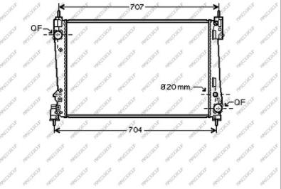 Prasco AA210R006 - Радиатор, охлаждане на двигателя vvparts.bg