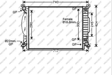 Prasco AD020R008 - Радиатор, охлаждане на двигателя vvparts.bg