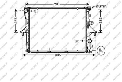 Prasco AD830R001 - Радиатор, охлаждане на двигателя vvparts.bg