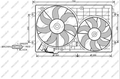 Prasco AD320F002 - Вентилатор, охлаждане на двигателя vvparts.bg