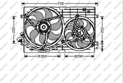 Prasco AD200F002 - Вентилатор, охлаждане на двигателя vvparts.bg