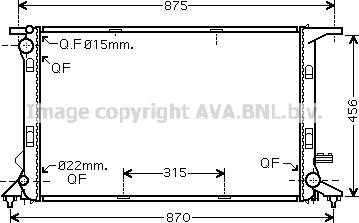 Prasco AIA2290 - Радиатор, охлаждане на двигателя vvparts.bg