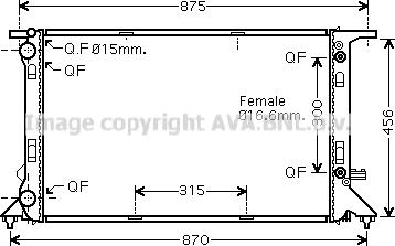 Prasco AIA2293 - Радиатор, охлаждане на двигателя vvparts.bg