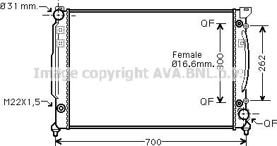 Prasco AIA2111 - Радиатор, охлаждане на двигателя vvparts.bg