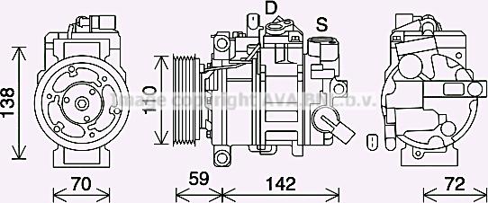 Prasco AIK411 - Компресор, климатизация vvparts.bg