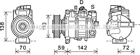 Prasco AIK396 - Компресор, климатизация vvparts.bg