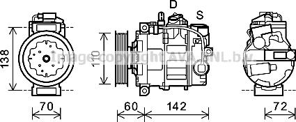 Prasco AIK344 - Компресор, климатизация vvparts.bg