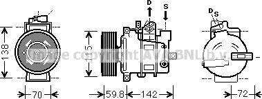 Prasco AIK343 - Компресор, климатизация vvparts.bg