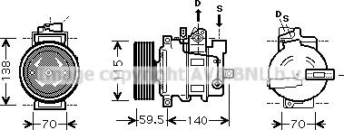 Prasco AIK284 - Компресор, климатизация vvparts.bg