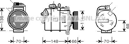 Prasco AIK282 - Компресор, климатизация vvparts.bg