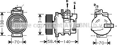 Prasco AIK274 - Компресор, климатизация vvparts.bg