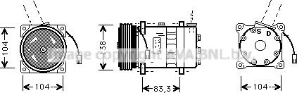 Prasco ALK014 - Компресор, климатизация vvparts.bg