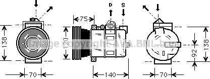 Prasco AUK043 - Компресор, климатизация vvparts.bg