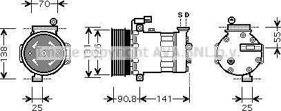 Prasco AUK172 - Компресор, климатизация vvparts.bg