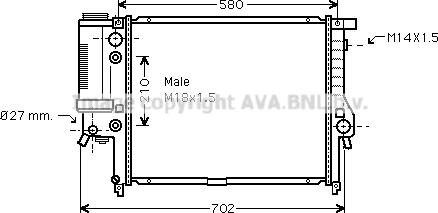 Prasco BW2143 - Радиатор, охлаждане на двигателя vvparts.bg