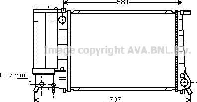 Prasco BW2163 - Радиатор, охлаждане на двигателя vvparts.bg