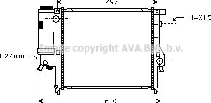 Prasco BW2124 - Радиатор, охлаждане на двигателя vvparts.bg