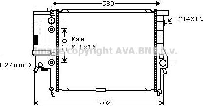 Prasco BW2122 - Радиатор, охлаждане на двигателя vvparts.bg