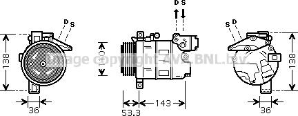 Prasco BWAK321 - Компресор, климатизация vvparts.bg