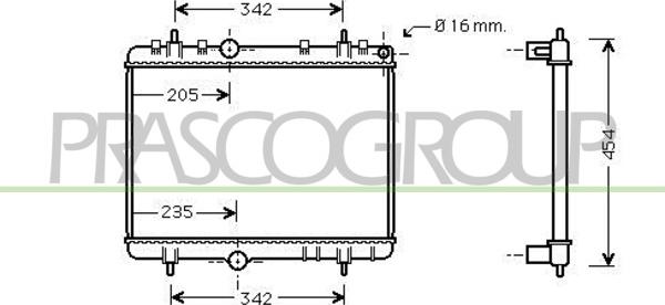 Prasco CI424R015 - Радиатор, охлаждане на двигателя vvparts.bg