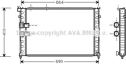 Prasco CN2132 - Радиатор, охлаждане на двигателя vvparts.bg