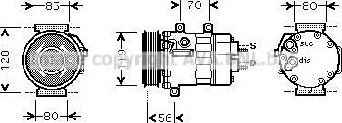 Prasco CNAK253 - Компресор, климатизация vvparts.bg