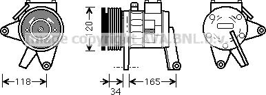 Prasco CRAK065 - Компресор, климатизация vvparts.bg