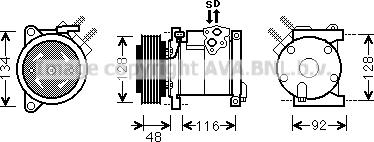 Prasco CRAK102 - Компресор, климатизация vvparts.bg