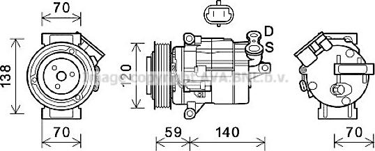 Prasco CTK065 - Компресор, климатизация vvparts.bg