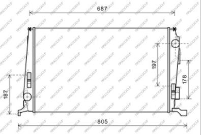 Prasco DA820R001 - Радиатор, охлаждане на двигателя vvparts.bg