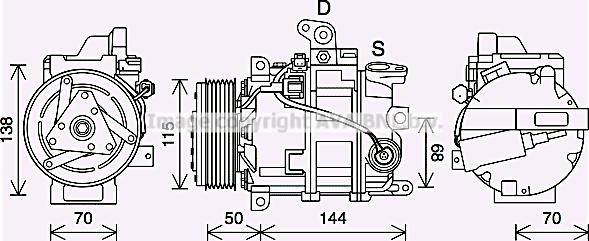 Prasco DNAK447 - Компресор, климатизация vvparts.bg