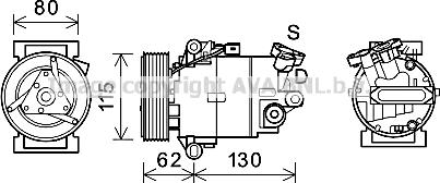 Prasco DNAK390 - Компресор, климатизация vvparts.bg