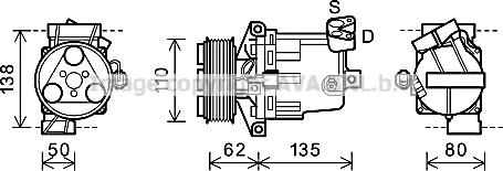 Prasco DNK342 - Компресор, климатизация vvparts.bg