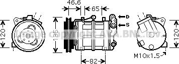 Prasco DNK313 - Компресор, климатизация vvparts.bg