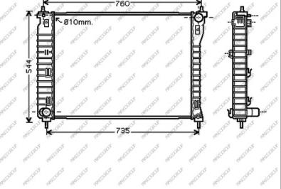 Prasco DW720R004 - Радиатор, охлаждане на двигателя vvparts.bg