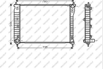 Prasco DW722R001 - Радиатор, охлаждане на двигателя vvparts.bg