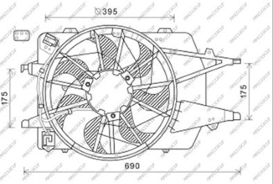 Prasco FD422F004 - Вентилатор, охлаждане на двигателя vvparts.bg