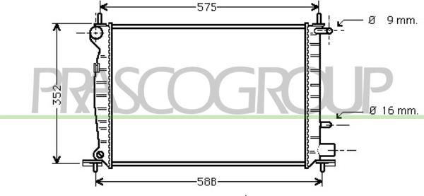 Prasco FD050R010 - Радиатор, охлаждане на двигателя vvparts.bg