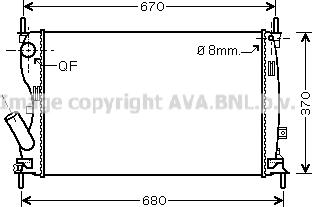 Prasco FDA2408 - Радиатор, охлаждане на двигателя vvparts.bg